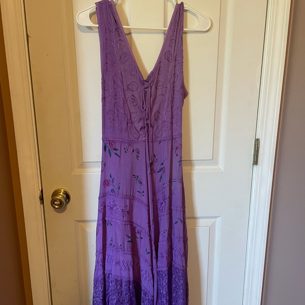 Boho purple flower dress